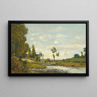 HenriJoseph Harpignies - Lavandires Au Bord De La Rivire.webp