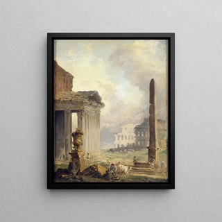 Hubert Robert - Ruines romaines le Forum avec le Colise et lOblisque.webp