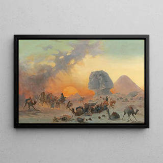 Ippolito Caffi - A Caravan In The Desert In A Simoom.webp