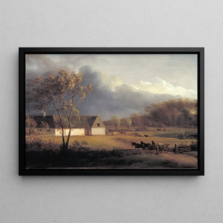 Jens Juel - A Storm Brewing behind a Farmhouse in Zealand.webp