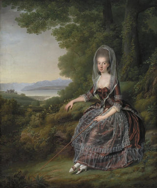 Jens Juel - Baroness Matilda Guiguer de Prangins in her Park at the Lake of Geneva.webp