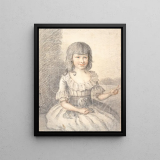 Jens Juel - Portrt af en lille pige med en hund.webp