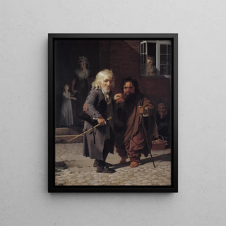 Jens Juel - Two Dwarfs Obligeert a Jewish pigtailribbon Vendor beside the Roman Dwarf Bajocco in one of the Streets of Copenhagen.webp