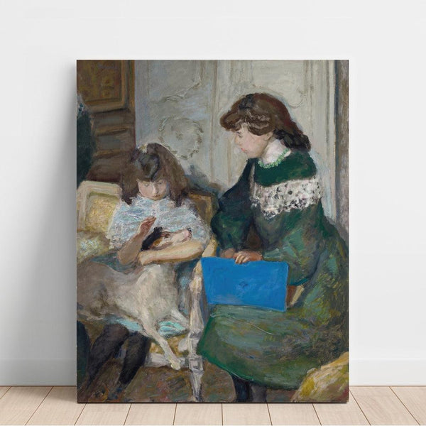 Riproduzione del dipinto Giovani Ragazze con Cane (Due delle ragazze di Alexandre Natanson) - Pierre Bonnard