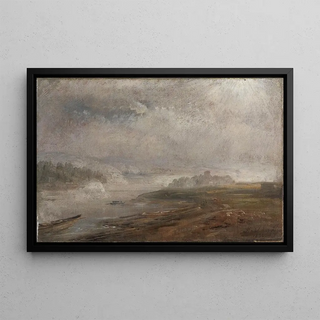 Johan Christian Dahl - The Elbe on a foggy Morning.webp