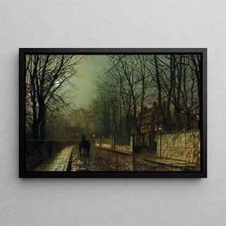 John Atkinson Grimshaw - A Wet Moon Putney Road.webp