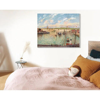 L’Avant-port de Dieppe, après-midi, temps lumineux - Camille Pissarro | Reproduction Tableau Décoration murale affiche copie