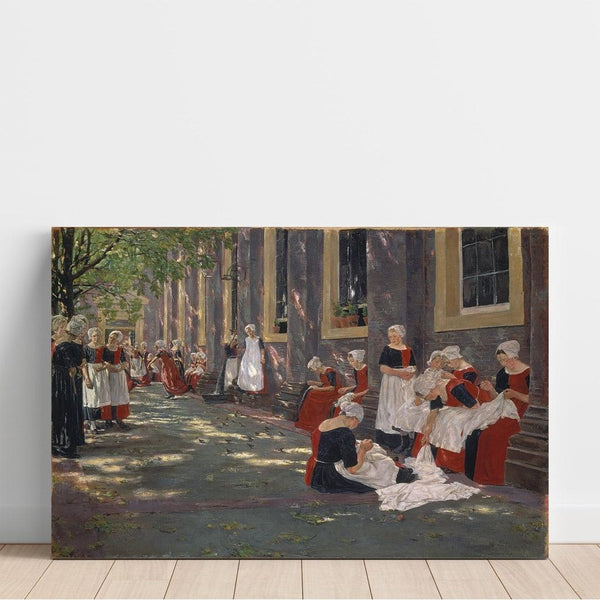 Riproduzione del dipinto La Corte dell'orfanotrofio ad Amsterdam - Max Liebermann