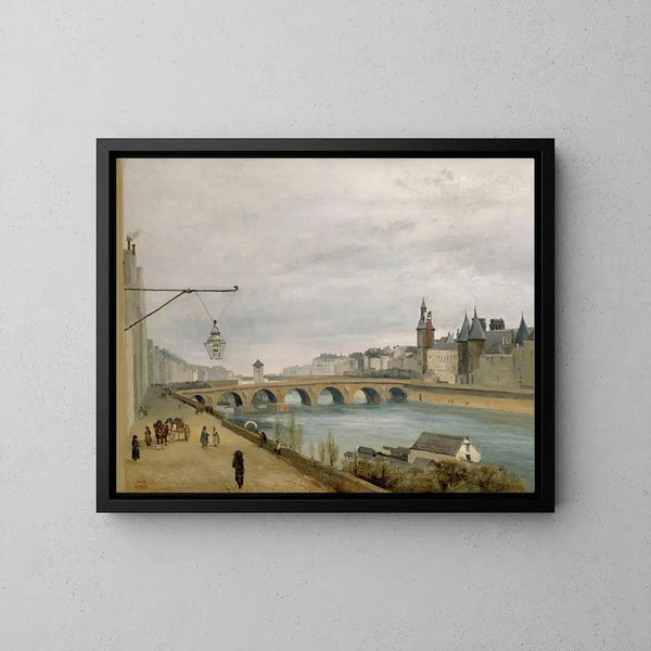 Riproduzione del dipinto Il Ponte al Cambio, visto dal molo di Gesvres - Jean-Baptiste-Camille Corot