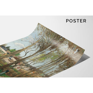 Le Village à Travers les Arbres - Camille Pissarro | Reproduction Tableau Décoration murale affiche copie