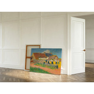 Le battage du blé au village - Henry Moret | Reproduction Tableau Décoration murale affiche copie