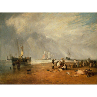 Le marché aux poissons à la plage de Hastings - Joseph Mallord William Turner | Reproduction Tableau Décoration murale affiche copie
