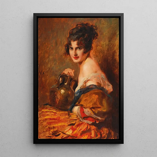 Leopold Schmutzler - Schne mit Weinkaraffe.webp