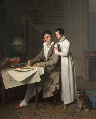 Louis Lopold Boilly - The Geography Lesson Portrait of Monsieur Gaudry and His Daughter.webp