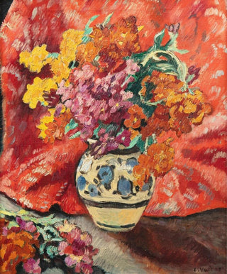Louis Valtat - Vase de fleurs  la draperie rouge.webp