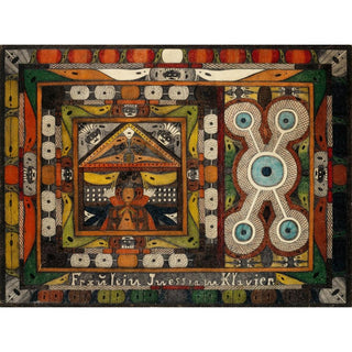 Mademoiselle Iness, au piano - Adolf Wölfli | Reproduction Tableau Décoration murale affiche copie