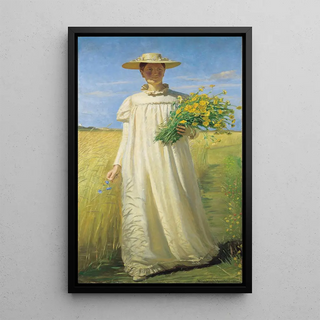 Michael Ancher - Anna Ancher returning from the field.webp