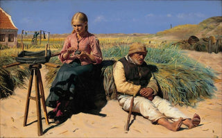 Michael Ancher - Figures in a landscape Blind Kristian and Tine among the dunes.webp