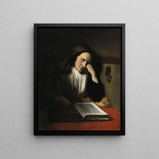 Nicolaes Maes - An Old Woman Dozing over a Book.webp