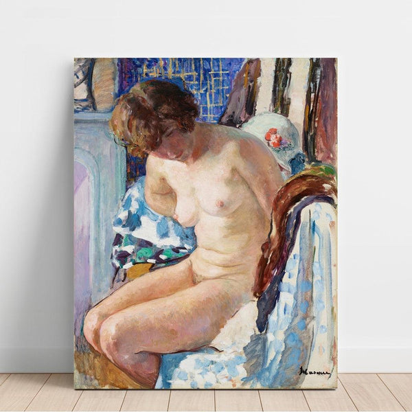 Riproduzione del dipinto Nu seduto vicino al camino - Henri Lebasque