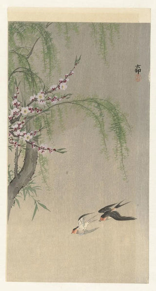 Ohara Koson - Swallows in flight.webp