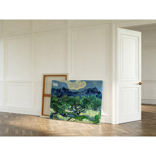Oliviers avec les Alpilles en arrière-plan - Vincent Van Gogh | Reproduction Tableau Décoration murale affiche copie