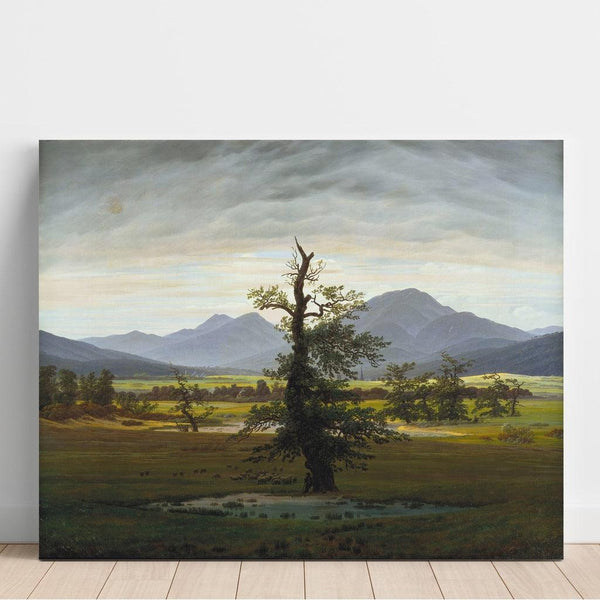 Riproduzione del dipinto Paesaggio di un villaggio nella luce del mattino - Caspar David Friedrich
