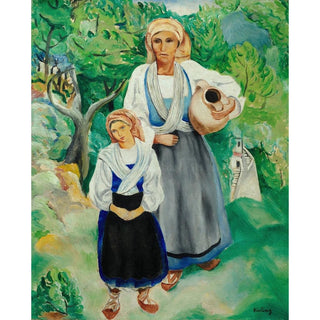 Paysannes en costume traditionnel - Moïse Kisling | Reproduction Tableau Décoration murale affiche copie