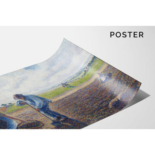 Paysans dans les champs, Éragny - Camille Pissarro | Reproduction Tableau Décoration murale affiche copie