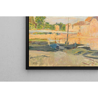 Péniches au Bord de la Marne - Henri Lebasque | Reproduction Tableau Décoration murale affiche copie