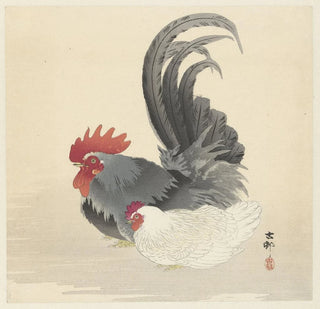 Poule et coq - Ohara Koson