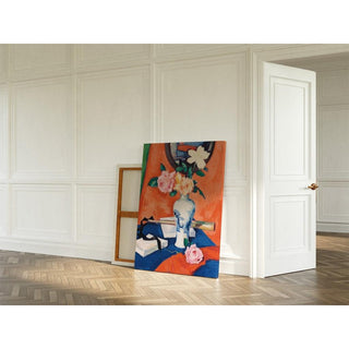 Roses dans un vase sur un fond orange - Samuel John Peploe | Reproduction Tableau Décoration murale affiche copie