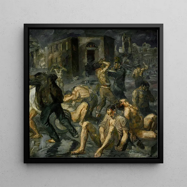 Scène de la destruction de Messine - Max Beckmann — quadro incorniciato alla parete
