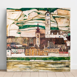 Stein sur le Danube, vu du sud Grand format - Egon Schiele | Reproduction Tableau Décoration murale affiche copie
