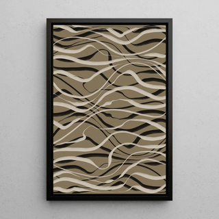 Tableau Bohème - Ondulations Beige et Noire | Reproduction Tableau Décoration murale affiche copie