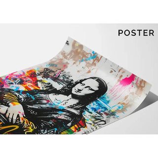 Tableau Street Art – La Joconde Urbaine | Poster Graffiti Pop et Coloré de Mona Lisa | Affiche Street Art Moderne pour Déco Murale
