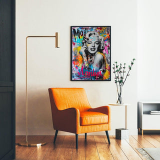 Tableau Street Art – Marilyn Monroe Iconique | Affiche Pop Art Graffiti Coloré | Poster Moderne Urbain de Star Célèbre