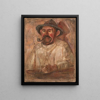 Tadeusz Makowski - Bust of a man in a hat with a pipe.webp