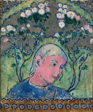 Tadeusz Makowski - Head of a girl in flowers.webp