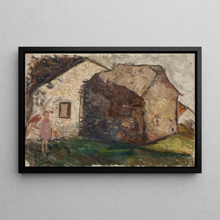 Tadeusz Makowski - Little girl in front of a house.webp