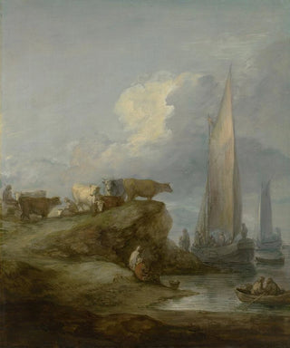 Thomas Gainsborough - Coastal Scene with Shipping and Cattle.webp