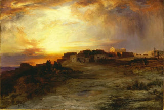 Thomas Moran - Pueblo at Sunset Laguna.webp