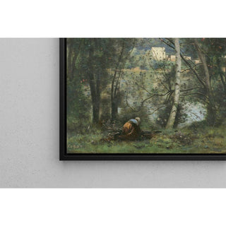 Une Femme Ramassant du Bois à Ville-d'Avray - Jean-Baptiste Camille Corot | Reproduction Tableau Décoration murale affiche copie