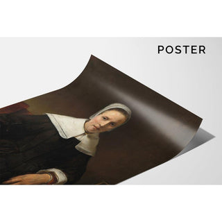 Une femme tenant une rose - Rembrandt van Rijn | Reproduction Tableau Décoration murale affiche copie