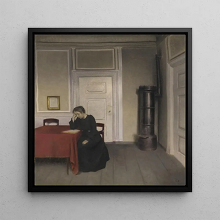 Une pièce dans la maison de l'artiste à Strandgade, Copenhague, avec la femme de l'artiste - Vilhelm Hammershøi