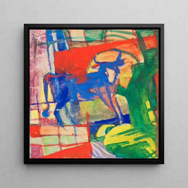 Vache bleue - Franz Marc — quadro incorniciato alla parete