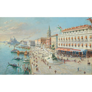 Venise, vue à vol d’oiseau avec Santa Maria della Salute au loin - Antonietta Brandeis | Reproduction Tableau Décoration murale affiche copie