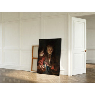 Vieille femme et garçon avec des bougies - Peter Paul Rubens | Reproduction Tableau Décoration murale affiche copie