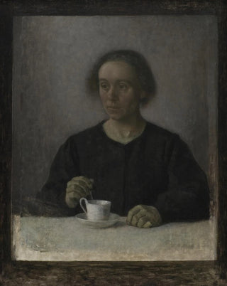 Vilhelm Hammershi - Ida Hammershi the Artists Wife with a Teacup.webp