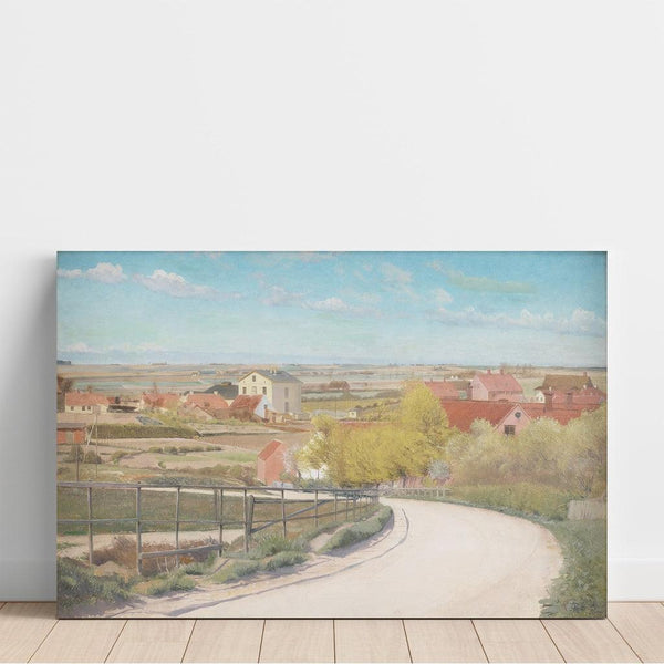 Riproduzione del dipinto Vista di una strada vicino a Næstved, Zelanda - Laurits Andersen Ring